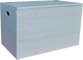 Cassapanca pouf contenitore in legno massello SHABBY CHIC cm 78