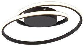 Plafoniera di design nera con LED dimmerabile a 3 livelli - Krula