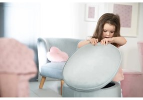 Pouf per bambini in velluto azzurro Lil Sofa - Roba