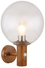 Applique scandinavo da esterno Sfera marrone con sensore di movimento dimmerabile GLOBO IP44