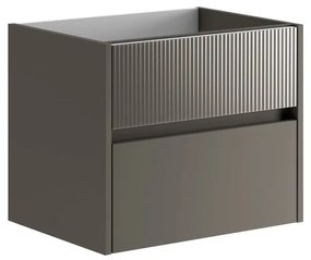 Mobile da bagno sotto lavabo Niwa grigio laccato opaco L 59.5 x H 50 x P 45.5 cm 2 cassetti, lavabo non incluso