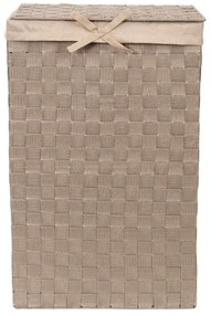 Cesto portabiancheria marrone con coperchio Cesto portabiancheria in lino, altezza 60 cm - Compactor