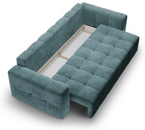 Divano letto in velluto blu Luca - Milo Casa