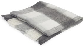 Kave Home - Coperta Catarina quadri bianco grigi 125 x 150 cm