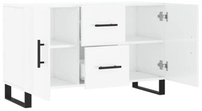 Credenza bianco lucido 100x36x60 cm in legno multistrato