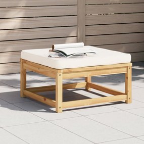 Poggiapiedi Da Giardino Con Cuscini İn Legno Massello Di Acacia /