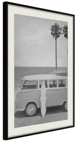 Poster  Hippie Van II  Cornice Quadri Cornice nera con pass-partout, Larghezza x Altezza Home decor 30x45