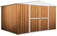 Garage deposito attrezzi Box in Acciaio Zincato 360x260cm x h2.12m - 130KG - 9,36mq - LEGNO