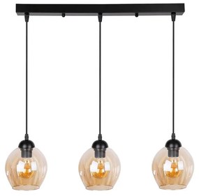 Lampada a sospensione nera con paralume in vetro 14x70 cm Aspa - Candellux Lighting