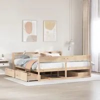 Letto senza Materasso 200x200 cm in Legno Massello di Pino 3307110