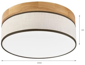 Brilagi - Plafoniera LED da soffitto BELLADONNA LED/20W/230V Ø 30 cm crema/rovere