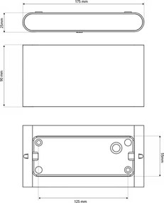 Applique LED 12W Bidirezione IP65 CCT Bianco Variabile - Nera Colore Bianco Variabile CCT