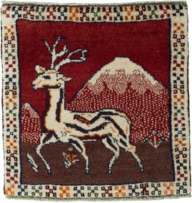 Gabbeh Tappeto 60 x 60 Rosso (Iran) Annodato A Mano