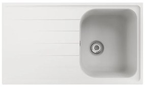 Lavello sopratop 1 vasca in quarzo bianco DELINIA Elbe L 50 x L 86 cm