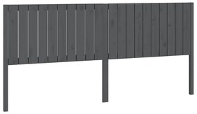 Testiera per letto grigia 205,5x4x100 cm legno massello di pino