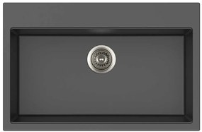 Lavello 1 vasca in Quarzo Nero 78x51cm - profondità 22cm