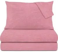 Completo letto matrimoniale cotone corallo