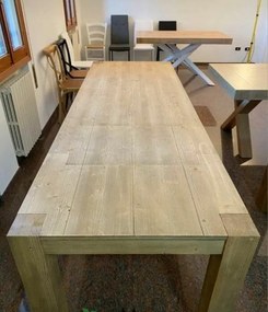 Tavolo da pranzo allungabile in legno abete naturale 140x90 cm