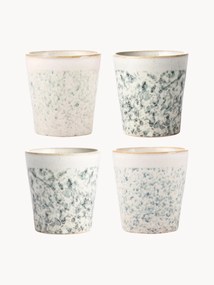 Set di 4 tazze fatte a mano con smalto reattivo 70's