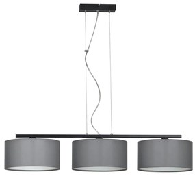 Lampadario a sospensione con filo ASTRA 3xE27/60W/230V grigio
