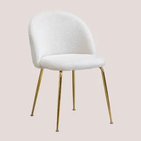 Confezione da 2 sedie da pranzo in ciniglia Kana Design Bianco & - Sklum