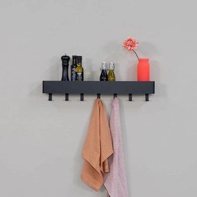 Mensola da bagno da parete nera in acciaio Multi – Spinder Design