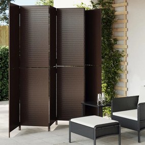 Divisorio Per Ambienti A 6 Pannelli Marrone İn Polyrattan /