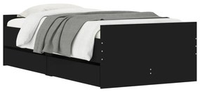 Giroletto nero con cassetti 75x190 cm small single