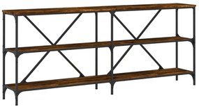 Tavolo consolle rovere fumo 180x30x75cm legno multistrato ferro