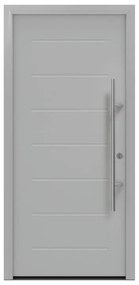 Portoncino d'ingresso HORMANN Iso Pro Secur 015 L 90 x H 210 cm in acciaio grigio, apertura tirare a destra
