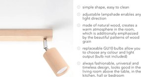 Plafoniera in legno Ludwik - Sollux