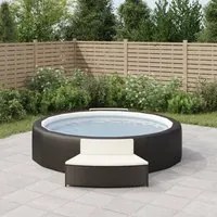 Panche per Spa con Cuscini 2 pz in Polyrattan Nero