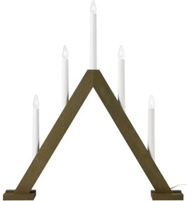 Markslöjd 706224 - Candelabro natalizio ARIELE 5xE10/3W/230V pino/marrone