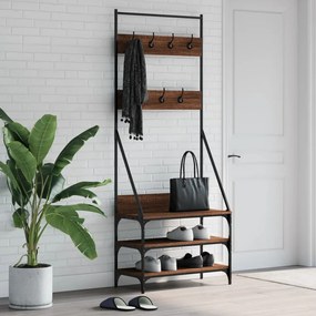 Appendiabiti Con Porta Scarpe Rovere Marrone 72x34x184 Cm /