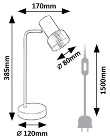 Rabalux 74278 - Lampada da tavolo HATICE 1xE14/15W/230V