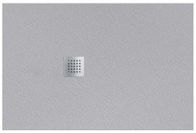 Piatto doccia in resina Strato grigio L 140 x L 70 x H 2.8 cm effetto pietra