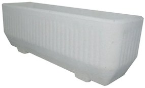Fioriera CASSETTA RIGATA BASSA CM 100x33 H 37 in calcestruzzo bianco H 37 cm L 100 x P 33 cm