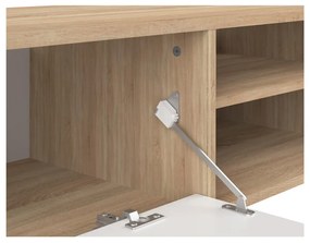 Tavolo TV in rovere decorato in bianco e naturale 165x40 cm Ampère - TemaHome