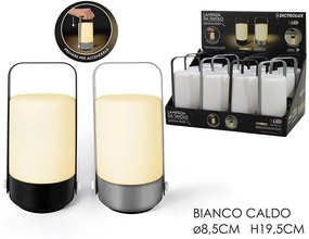 Lanterna Push Luce Bianco Caldo 8,5 cm x 19,5 cm Bianca o Nera