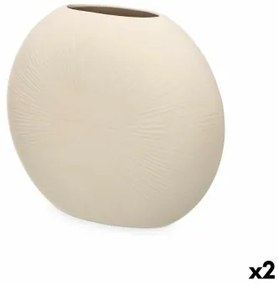 Vaso Beige Ceramica 36 x 34 x 16 cm (2 Unità) Circolare