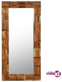 vidaXL Specchio da Parete in Legno Massello di Recupero 60x120 cm