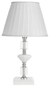Lampada da tavolo GALA in vetro con dettagli in metallo Bianco 25x47 cm