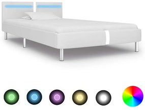 Giroletto Con Led Senza Materasso Bianco İn Similpelle 90x200cm /