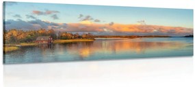 Quadro su tela – Tramonto sul lago