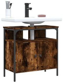 Mobile Lavabo Bagno Rovere Fumo 60x30x60 Cm Legno Multistrato /