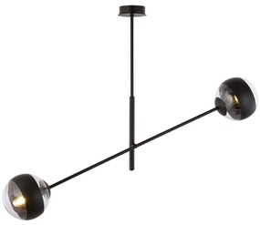 Lampadario Contemporaneo Yama Acciaio Nero 2 Luci E14 Ip20