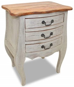 Comodino İn Legno Massello Di Mogano 48x35x64 Cm /
