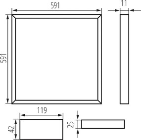 Kanlux 26788 - Cornice da incasso per controsoffitto AVAR LED/32W/230V 4000K 59x59 cm