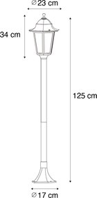 Lampada da esterno classica da terra verde scuro 125 cm IP44 - New Orleans