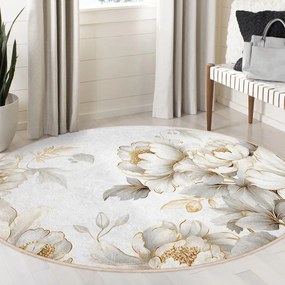 Tappeto rotondo in grigio chiaro/beige lavabile ø 120 cm Soft and Gentle – Mila Home